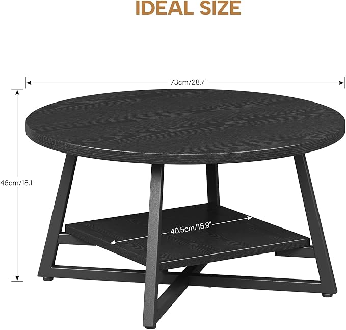 Coffee Table for Living Room, Round Coffee Table, Small Circle Coffee Table - Image 3