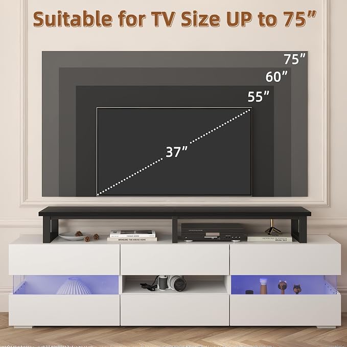 YAOHUOO 59" Large TV Riser for 32-75 inch TV, TV Riser Stand Shelf - Image 3