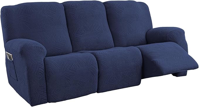 5-Piece Recliner Sofa Covers, Stretch Geometric Strokes Jacquard Recliner Sofa by Unknown