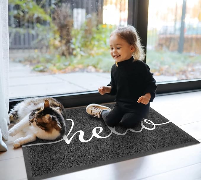 EARTHALL Door Mat Outside Inside Hello Doormat, Durable Floor Mat Non Slip Mat - Image 8