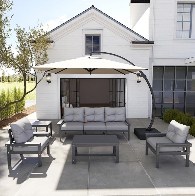 HDPE 7 Piece Patio Furniture Set, All-Weather Outdoor Couch Set by YourPerfectOutdoorEscape
