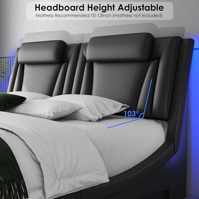 Keyluv King Size LED Bed Frame - Image 5