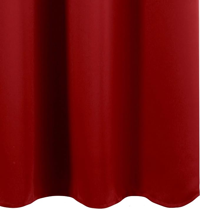 LEMOMO Red Blackout Curtains 40 x 63 Inch Length/Set of 2 Curtain - Image 9