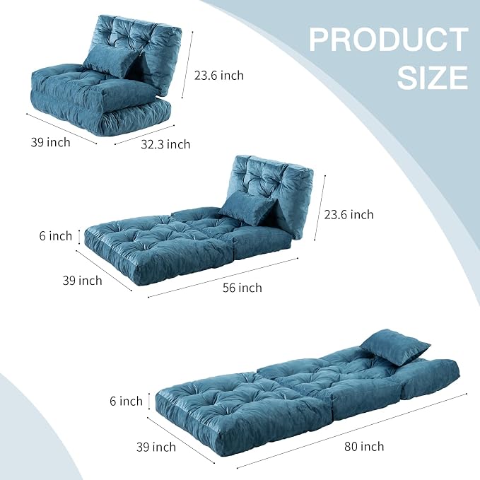 Folding Sofa Bed, Convertible Sleeper Chair - Image 2