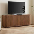 Fluted TV Stand for TVs Up to 75 Inch, Walnut Mid Century Modern TV Console for by UZUGUL
