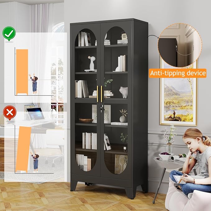 PAOFIN 75" H Locking Display Cabinet - Image 6