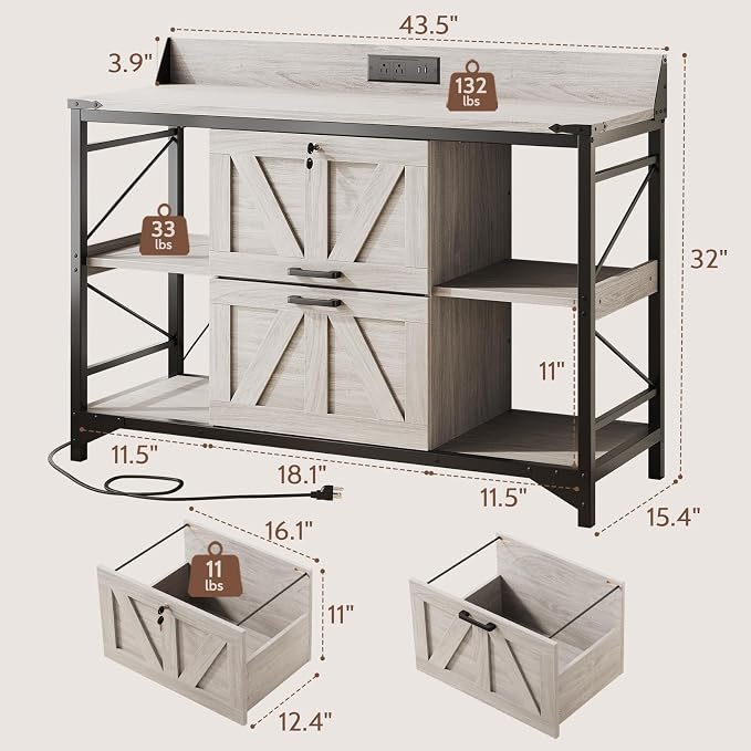 44" File Cabinet, Lateral Filing Cabinet - Image 2
