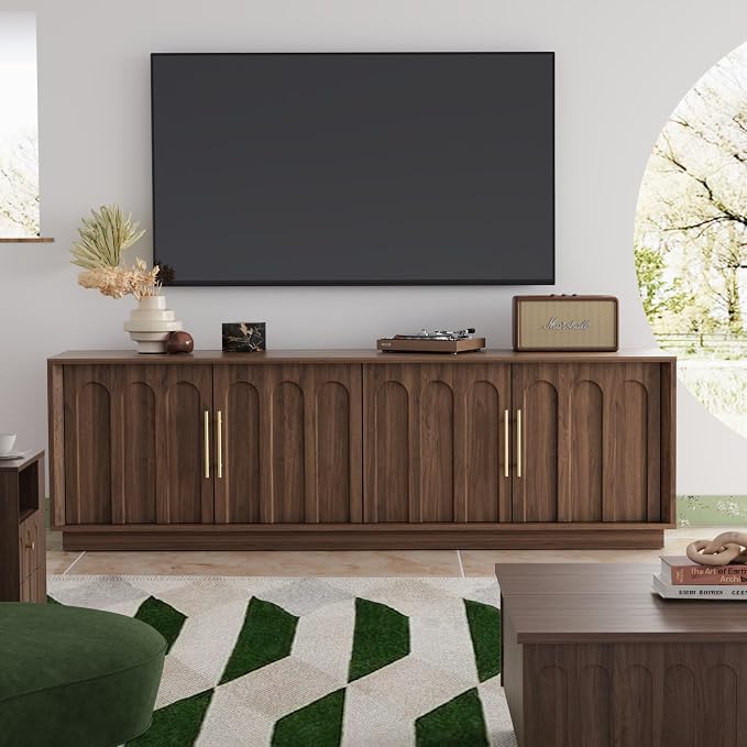 FORTUNETEC TV Stand for 75 Inch TV, Mid Century Modern TV Stand - Image 5