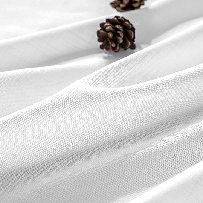 MIULEE White Linen Curtains 105 Inch Long 2 Panels - Image 2