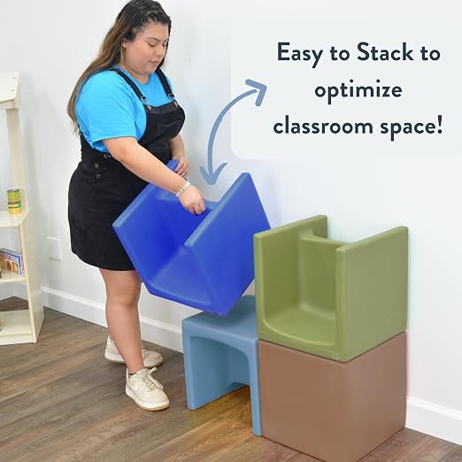 Children's Factory Cube Chairs, Woodland CF910-047, Classroom Furniture - Image 9
