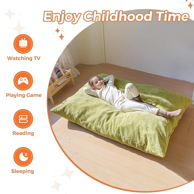 MAXYOYO 3 in 1 Kids Bean Bag Chair Bed, Convertible Chair Folds from Bean Bag - Image 7
