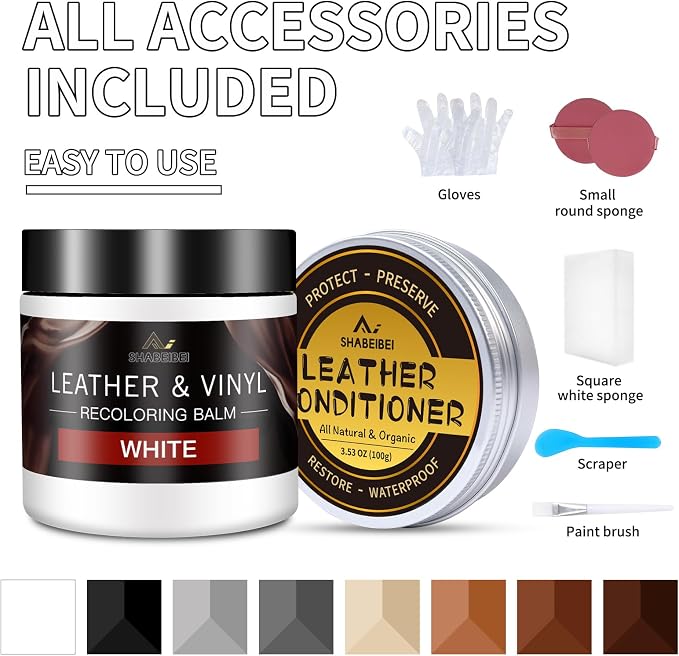 Leather Recoloring Balm with 100ml Mink Oil, Car Seats, Dye & Restorer - Image 6
