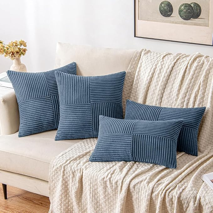 MIULEE Blue Decorative Throw Pillow Covers 18x18 Inch - Image 4