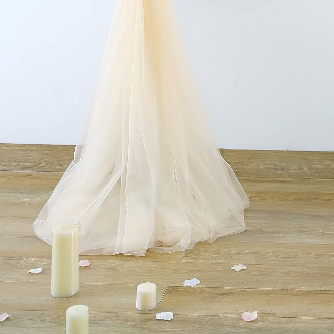 20ft x 12ft Champagne Tulle Backdrop Curtain - Image 7
