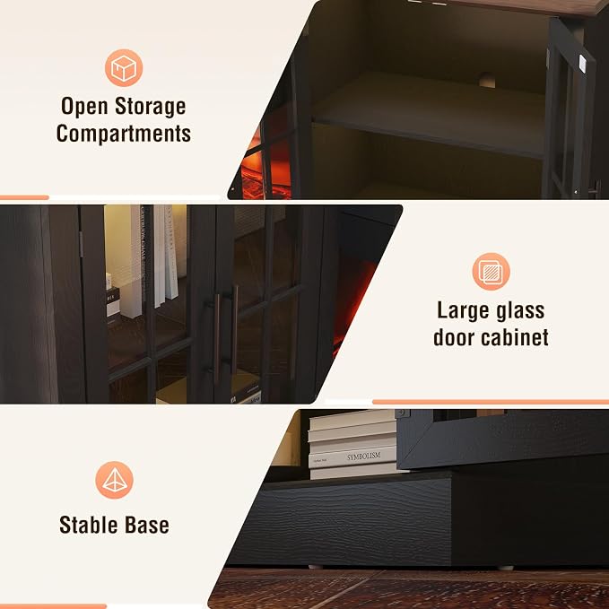 87" Farmhouse TV Stand with 36" Fireplace - Image 5