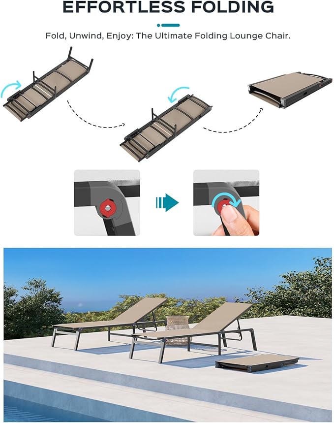 Aluminum Chaise Lounge Ourdoor - Image 3