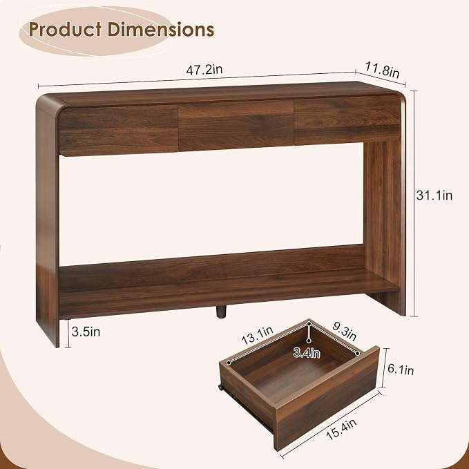 Nasonet Mid Century Modern Console Table, Entryway Table - Image 2