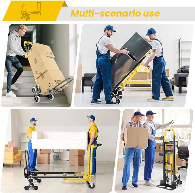 4-in-1 Hand Truck Dolly Heavy Duty Industrial Convertible, 1000 LBS Stair - Image 6