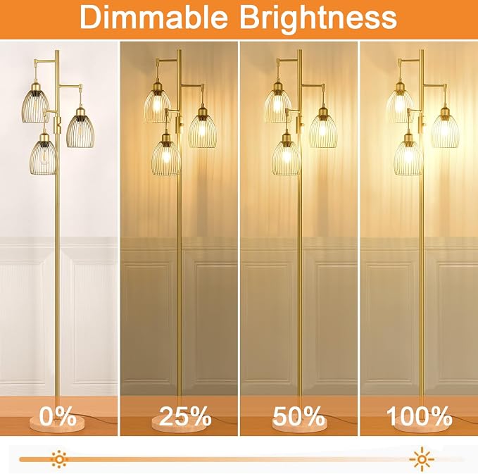 Torondo Dimmable Floor Lamps for Living Room, Industrial Standing Lamp - Image 3