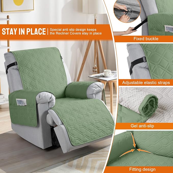 VANSOFY 100% Waterproof Recliner Chair Covers, Recliner Cover Non-Slip Dog - Image 3
