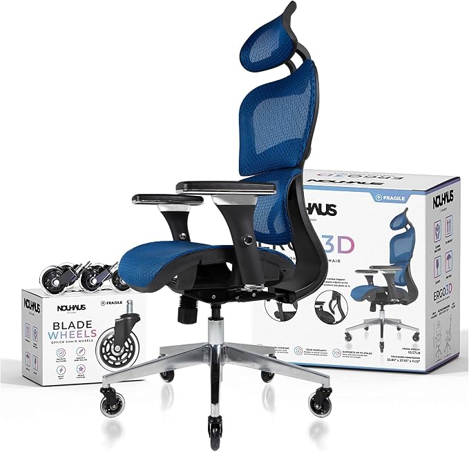 Nouhaus Ergo3D Ergonomic Office Chair Lumbar Support Mesh Office Chair - Image 4