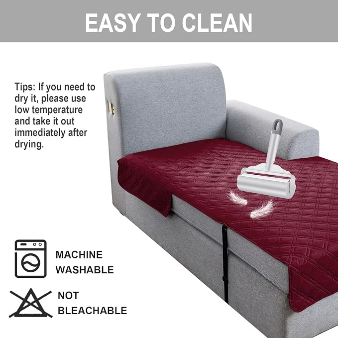 Genina L Shape Couch Cover, Sectional Couch Chaise Covers, Waterproof Washable - Image 5
