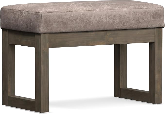 SIMPLIHOME Milltown Small Ottoman Bench - Image 6