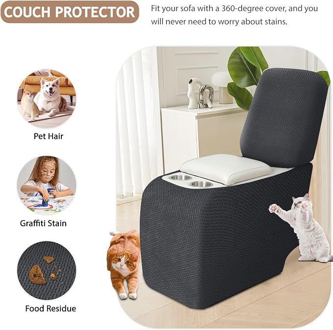 ALIECOM Recliner Sectional Couch Covers L Shape Stretch Corner Reclining - Image 5