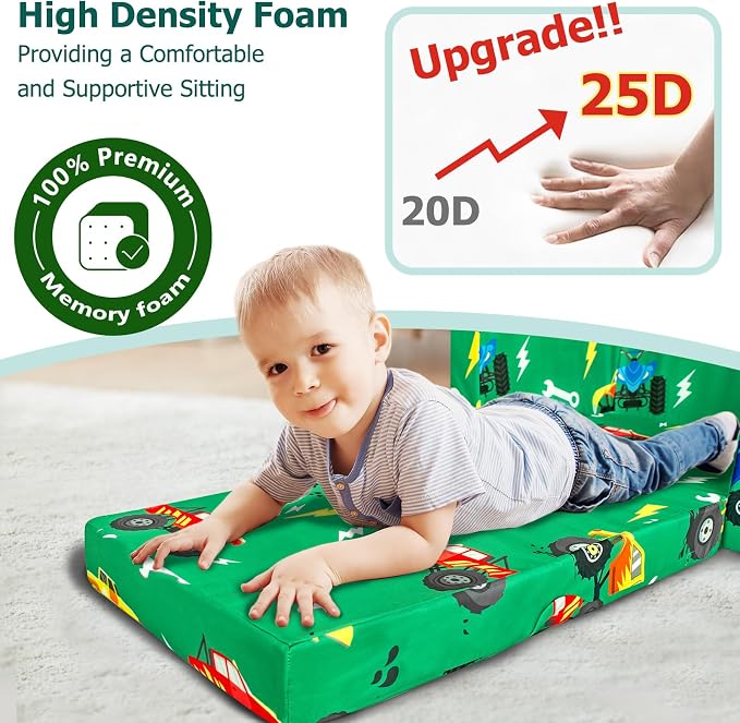 Kids Couch, 2-in-1 Kids Fold Out Sofa, Convertible Toddler Couch to Lounger - Image 5