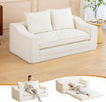 61" Convertible Sofa Bed Loveseat, Memory Foam Boneless Floor Couch by SnugSofeeFoamSofa