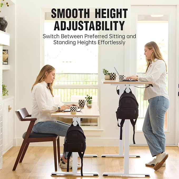 Veken 47.2 Inch Electric Standing Desk, Height Adjustable Sit Stand Up - Image 4