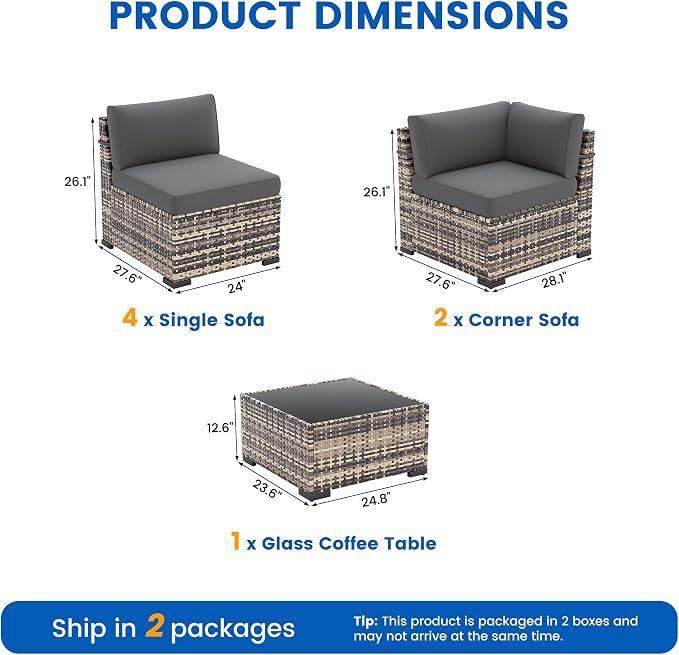 Patio Furniture Sets, 7-Piece Outdoor Patio Furniture - Image 8