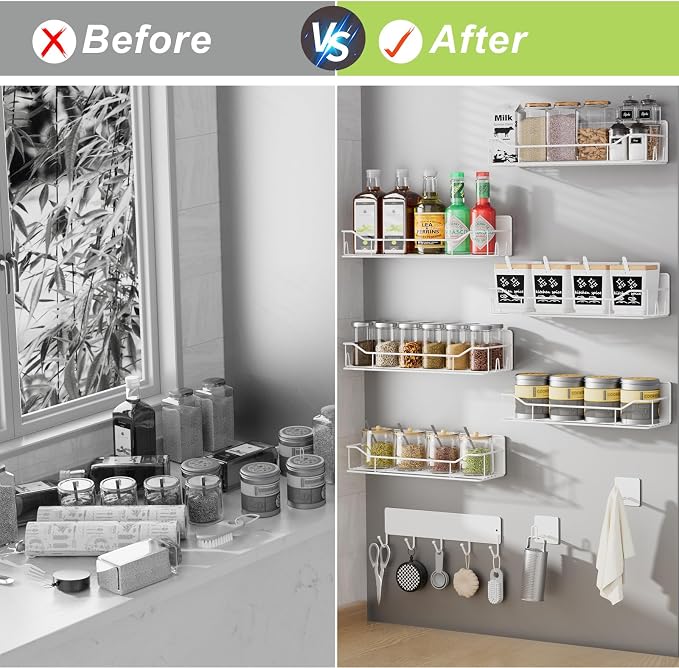 Magnetic Spice Rack for Refrigerator, 9 Pack Magnetic Fridge Shelves - Image 5