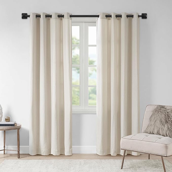UIOSANRT Curtain Rods for Windows 48 to 84 inch, 5/8" Diameter Black Curtain - Image 6