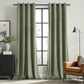 MIULEE Velvet Curtains Sage Green Elegant Grommet Curtains Thermal Insulated by MIULEE