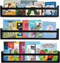 AZSKY Classic Nursery Book Shelves Black Wooden Floating Shelves Wall Bookshelf by AZSKYMakeyourlifebetter