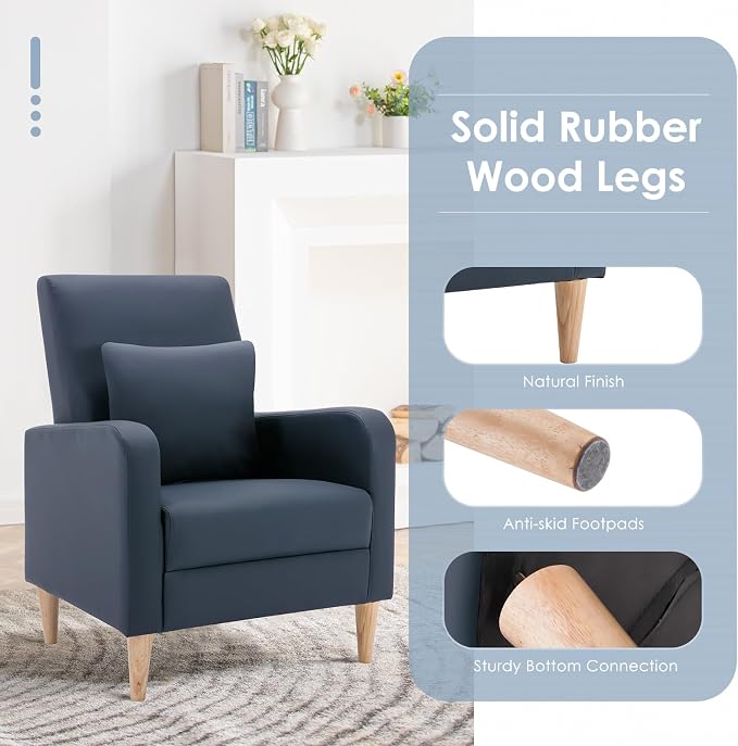 COLAMY Mid-Century Modern Upholstered Accent Chair - Image 4