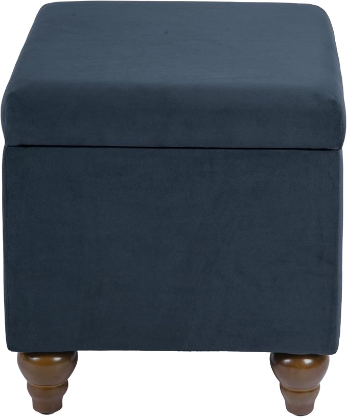 Homepop Home Decor | Upholstered Medium Rectangular Storage Ottoman | Hinged - Image 8