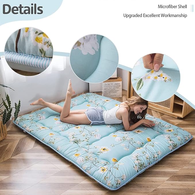 MAXYOYO Rustic Floral Korean Floor Mattress Japanese Futon, Foldable Roll Up - Image 4