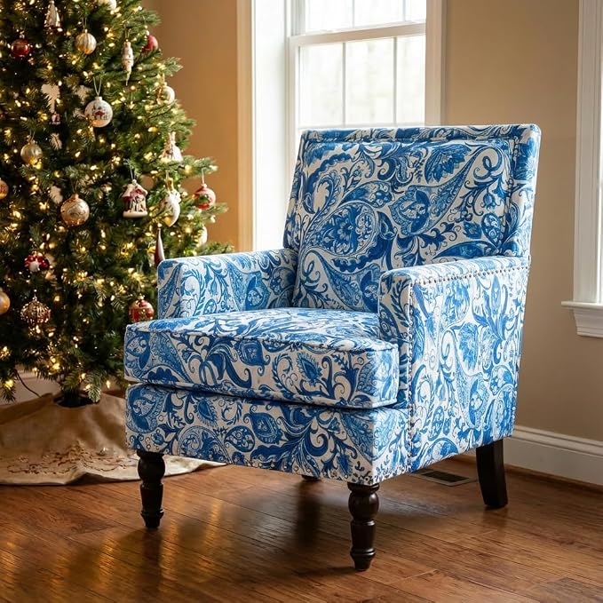 Mid Century Modern Accent Chair, Upholstered Comfortable Living Room - Image 4