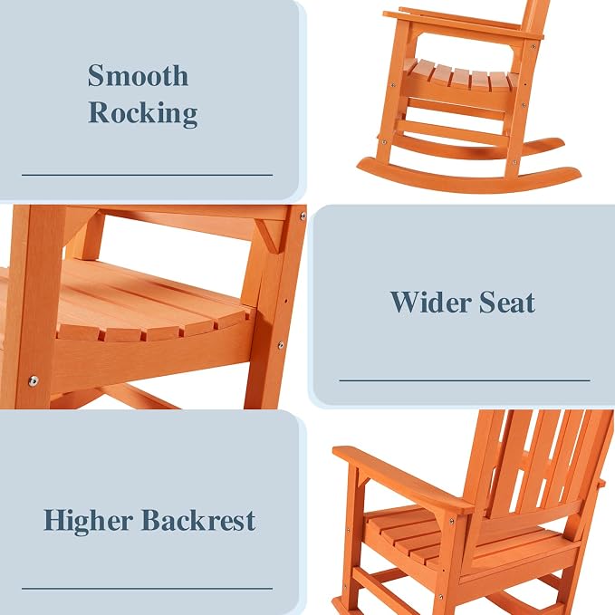 Psilvam Oversized Outdoor Rocking Chair, - Image 4