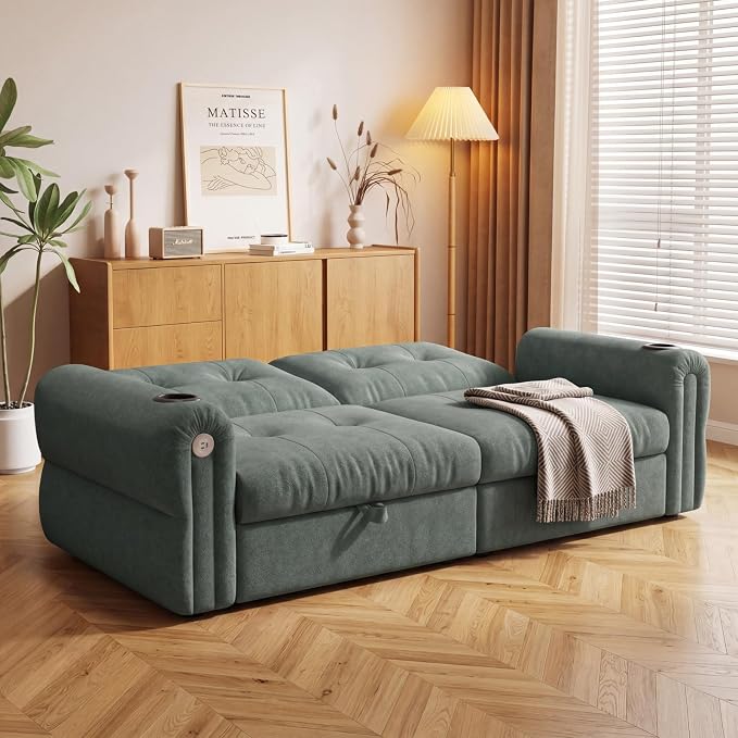 Convertible Couches, Queen Size Pull Out Sofa Bed - Image 11