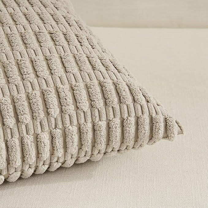Fancy Homi 4 Packs Taupe Decorative Throw Pillow Covers 12x24 Inch - Image 4