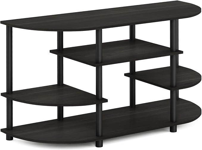 Furinno JAYA Simple Design Corner TV Stand, Espresso/Black - Image 6