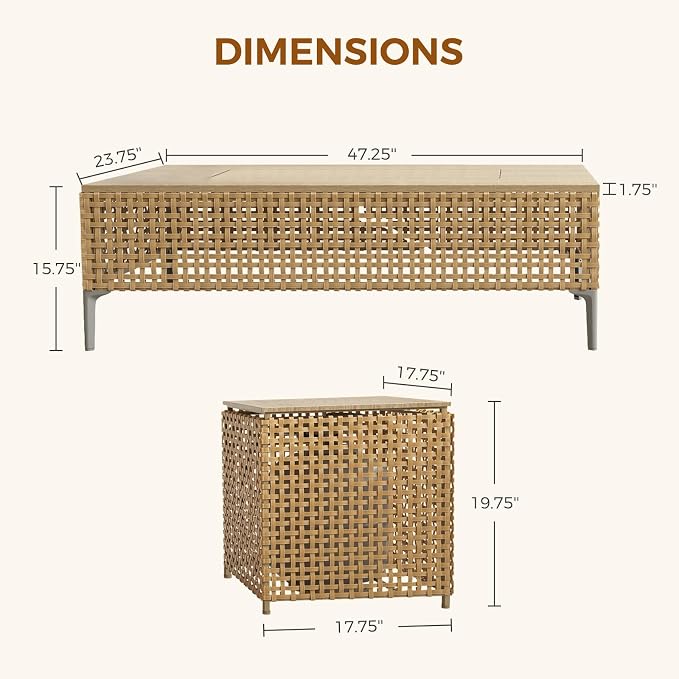 Grand patio 13-Piece Wicker Patio Furniture Set - Image 8