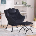 MBOOYOME Lazy Chair with Folding Ottoman, Modern Accent Lounge Armchair with by MBOOYOME