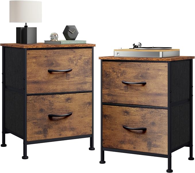 WLIVE Night Stand Set of 2, Small Dresser by WLIVE
