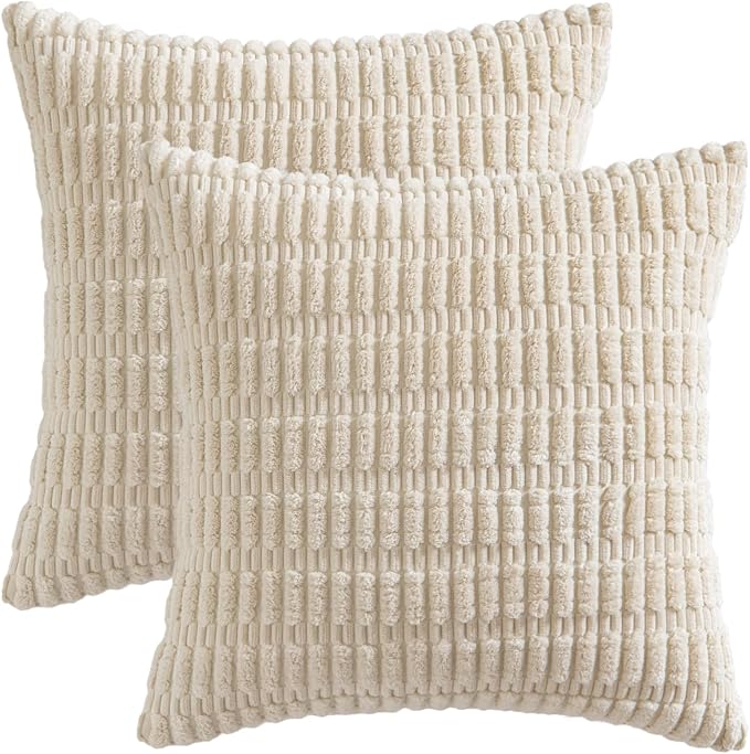 MIULEE Pack of 2 Corduroy Decorative Euro Sham Throw Pillow Covers 26x26 Inch - Image 6