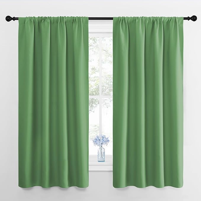 NICETOWN RV Blackout Curtains for Camper Windows, Froest Green, Short Blackout by NICETOWN