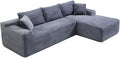 95" L Shaped Boneless Sectional Couches, Wide Armrest, Deep Seat, Memory Foam by Repantes